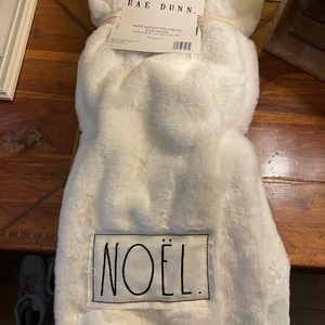 Rae Dunn faux rabbit fur blanket